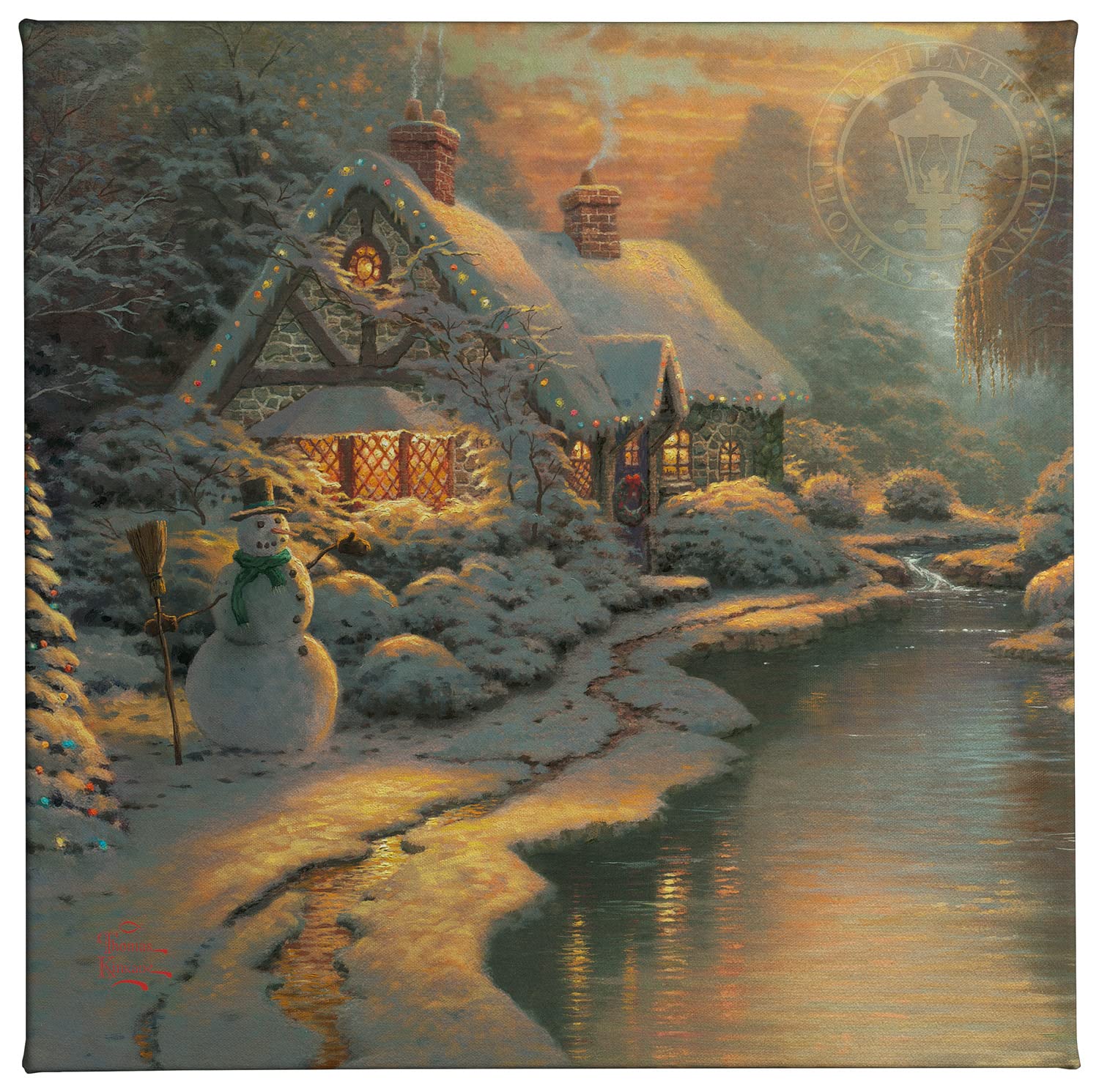 Amazon.com: Thomas Kinkade Christmas Evening 14 x 14 Gallery